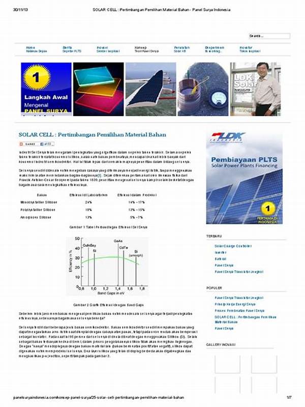 Pemilihan Material Modul Surya