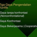 Penyelesaian Konflik Tanpa Konfrontasi