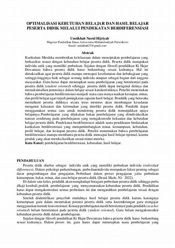 Optimalisasi Hasil Belajar Melalui Data