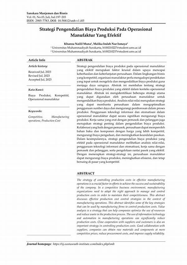 Pengendalian Biaya Operasional Produksi
