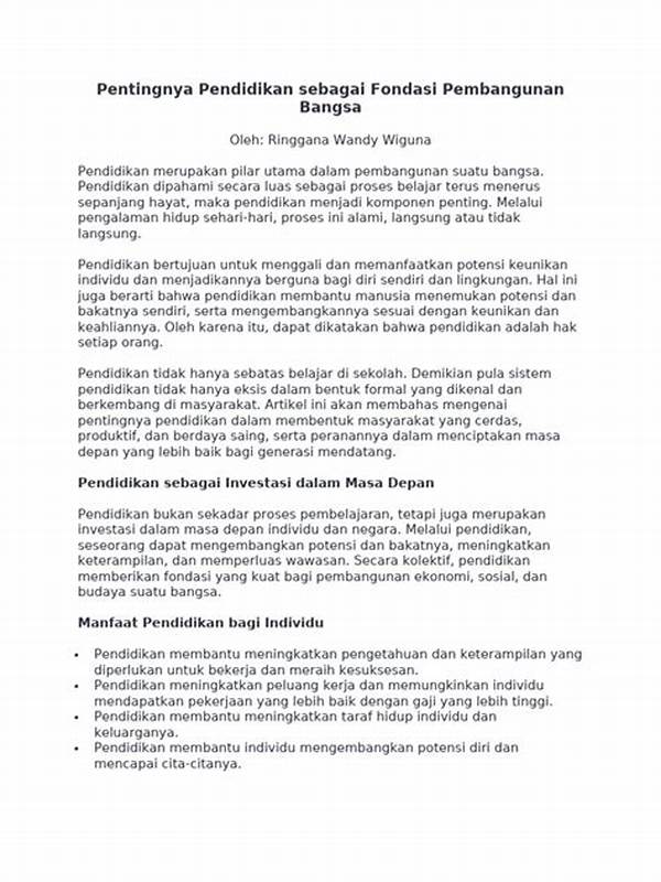 Pendidikan Sebagai Fondasi Pembangunan Ekonomi