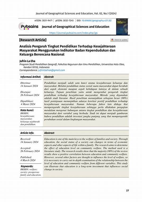 Pengaruh Pendidikan Terhadap Kesejahteraan