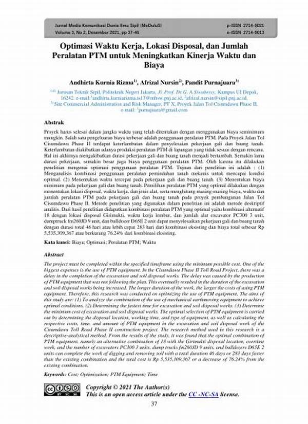 **optimasi Waktu Kerja Peralatan**